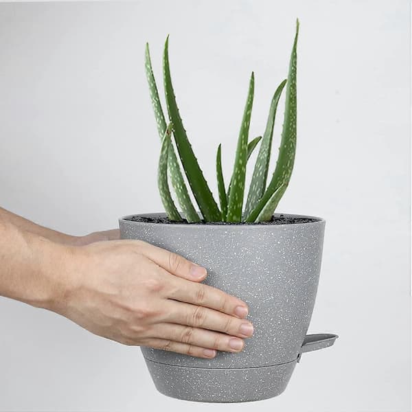 8 Tommer Ing Plantekasser Til Indendørs Planter, Led Plantepotter Med Drænhuller Og