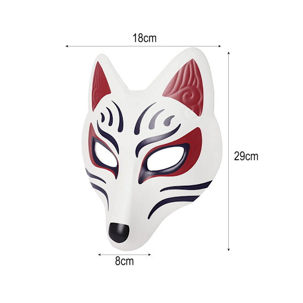 Kettu-naamio Japanilainen Kabuki Kitsune-naamiot PU-naamiot Miehille ja Naisille