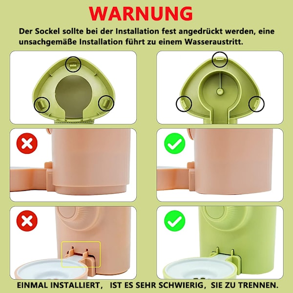Automatisk Vatten Dispenser Kanin [Grön, 600 ml] Hängande Husdjur Drickflaska Kanin Marsvin Hamster Chinchilla Frettb Bur Vattenflaska