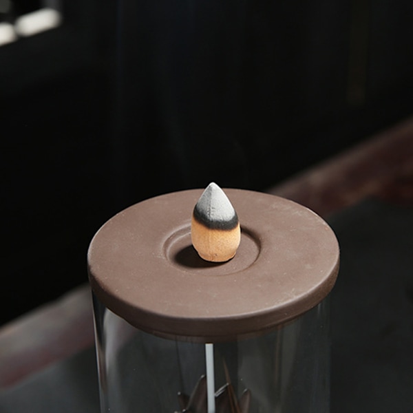 Røgelsesholder Censer Røg Tilbageflow Røgelsesbrænder Dekoration Ornament med Akryl Dæksel