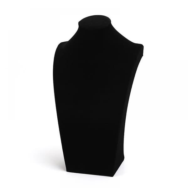 10 Stykker Sort Fløjl Smykke Halskæde Buste Display Stativ Organizer 15x10cm