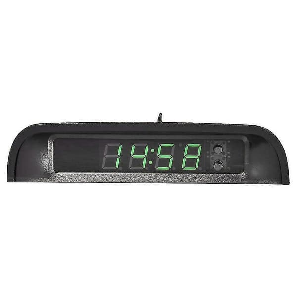 Bilure med natdisplay Termometer Auto Intern Påklæbning Digitalt Ur Solcelledrevet 24-timers