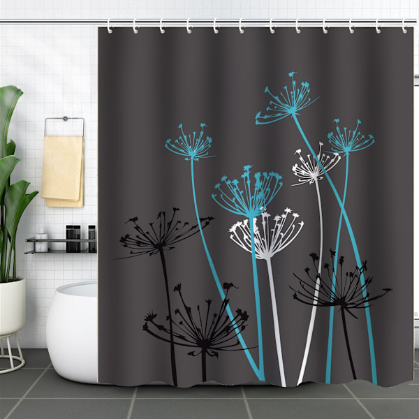 Antimugg dusjforheng 180 x 150 cm polyester, vaskbart, - 1 M