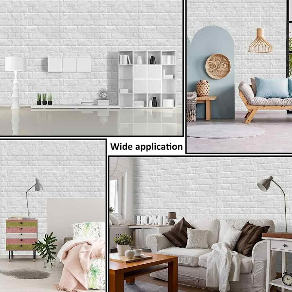 3D Veggpaneler Skrell og Lim 10 stk Skumstein Tapet for