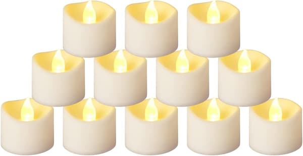 12 LED-ljus. Rökfria elektroniska ljus. LED-blinkande ljus