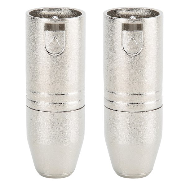 2 stk. Mini XLR 3-polet hann til sølvbelagt kobber XLR 3-polet hann adapter, gullbelagt kobber