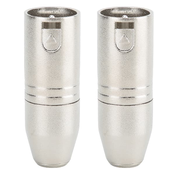 2PCS Guldpläterad Koppar Mini XLR 3pin Hane till Silverpläterad Koppar XLR 3pin Hane Adapter