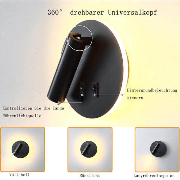 Justerbar Spotlight, Ögonskyddande och Energibesparande för Mångsidig Användning (Svart, 150mm X 8mm X 150mm)