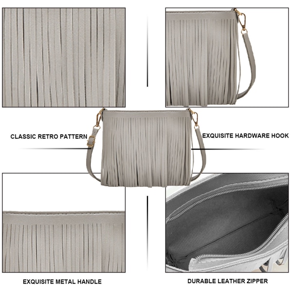 Flickor läder tofs crossbody väska Dam plånbok Daglig axelväska