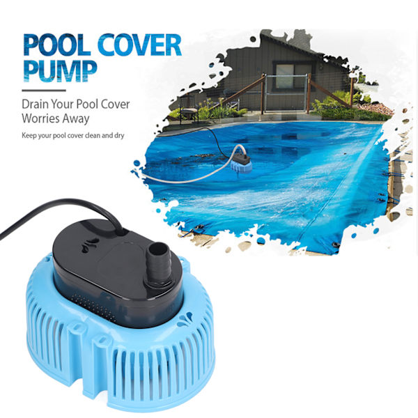 Pool Dæk Pumpe 75W 850GPH Flow 10.5ft Løft Tørbrændingsbeskyttelse Neddykkelig Pool Dæk Drænpumpe med 5m Vand Slange EU Stik 220V 50Hz