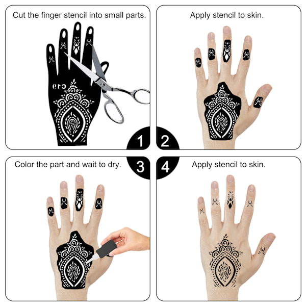 12 st/6 par mörka vind handtatueringsklistermärken
