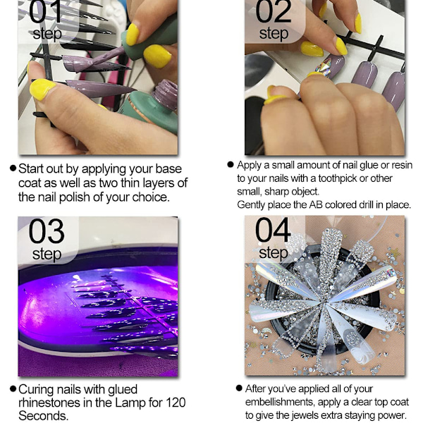 Kristallstrass, Nail Art Skor Klänningskort Hantverk DIY Diamanter Dekoration style 1