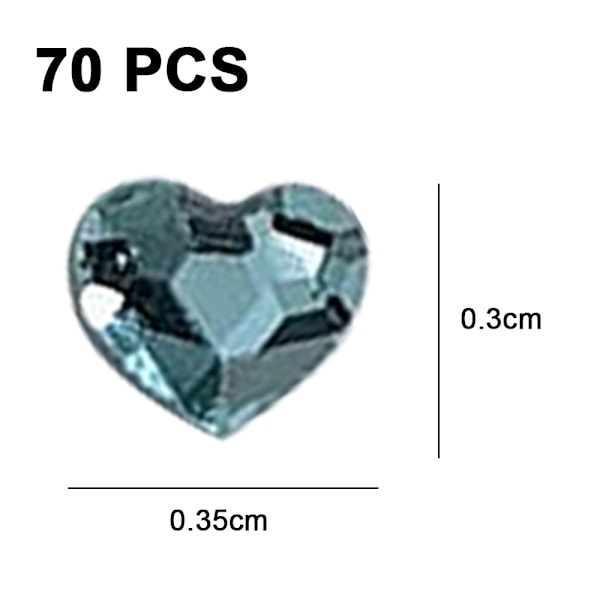 Kristallhjärta Flatback 3d Nail Art, Diamant Strass Glitter Juvel Dekoration för Naglar