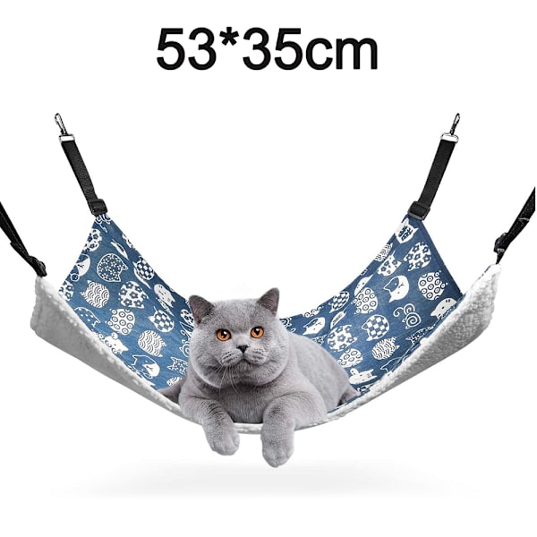 Hengende katte-hengeseng, grå firkant (fleece), myk og komfortabel