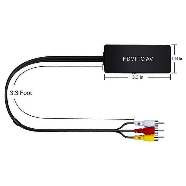 HDMI-kompatibel till AV-omvandlare stöder PAL/NTSC-kompatibel Fire Stick, för Apple TV, DVD, Blu-ray-spelare