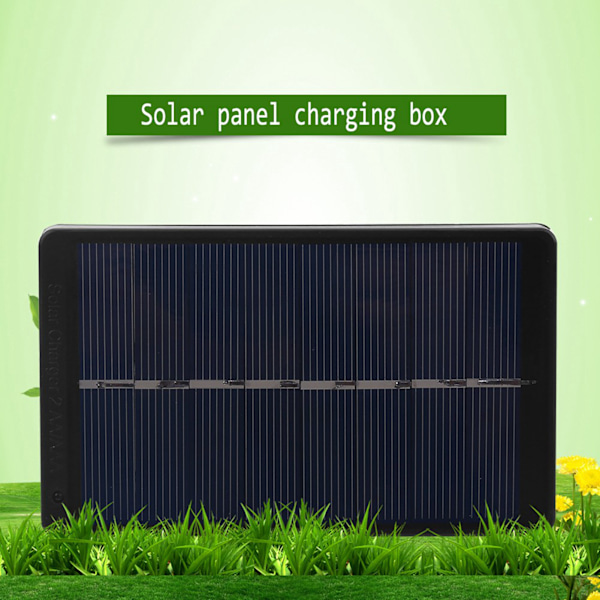 1W 4V Bærbar Solcellelader Laderboks for AA/AAA Batteri Svart