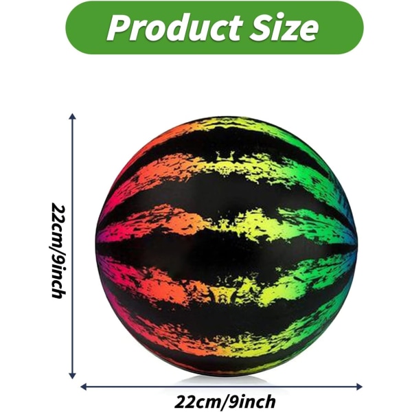 20,4 cm oppblåsbar vannmelonball i PVC - for svømmebasseng - interaktiv - for strender, sommer, utendørsfester (farge)
