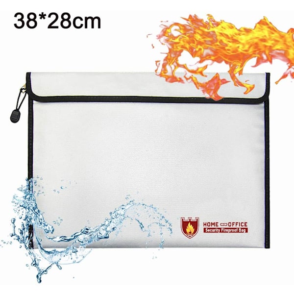 Fireproof document bag 38x 28cm fireproof waterproof pouch cover pouch container for A4 documents passport bank file money valuables