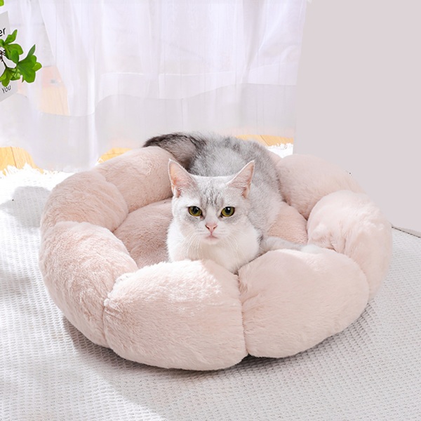 Kukkakuvioinen kissanhiekkalaatikko - Beige - 50 cm halkaisijaltaan
