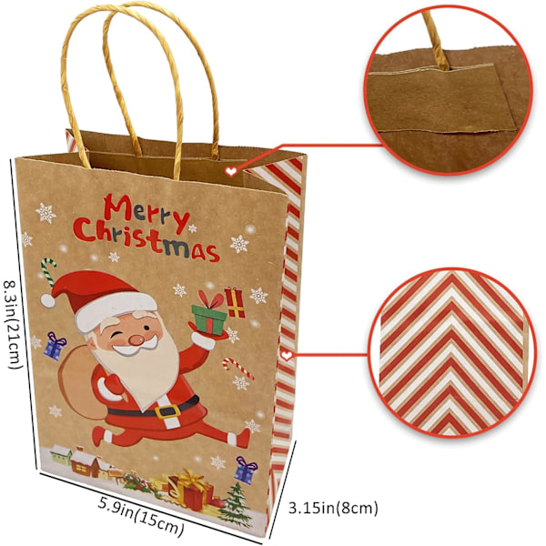 Eleganta julklappspåsar, lämpliga för helger med blandade designer, återanvändbara och återvinningsbara, starka och enkla att använda (4-pack)