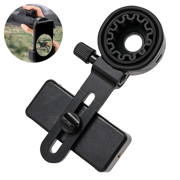 Universal Digiscoping-adapter for smarttelefonfotografering, solid konstruksjon sikrer stabilitet for krystallklare bilder