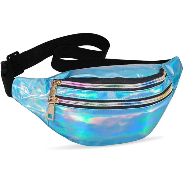 Holografiske Fanny Packs for Kvinner Vanntette Midjeposer Skinnende