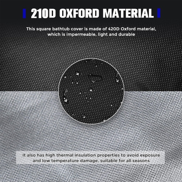 Fyrkantig bubbelpoolskydd, kraftig vattentät Oxford-tyg varm