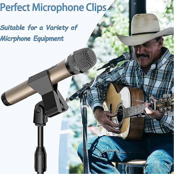 Mikrofonclips til stativer med 5/8 tommer til 3/8 tommer adaptere, justerbar mikrofonholder