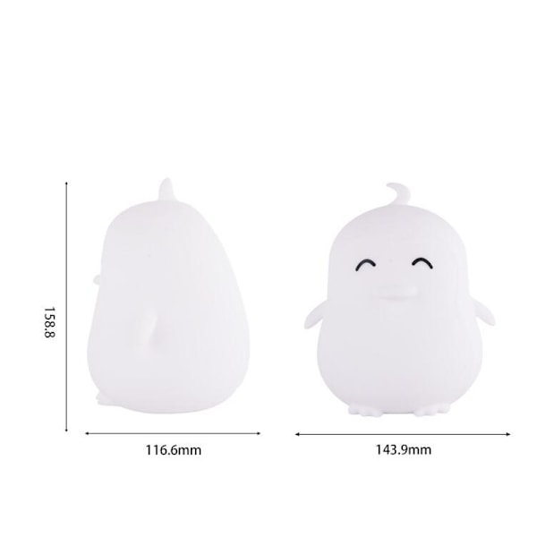 Mjuk Pingvin Nattlampa, Säkert Silikonmaterial, Energieffektiv LED-lampa, Bedårande Gåva för Barnrum