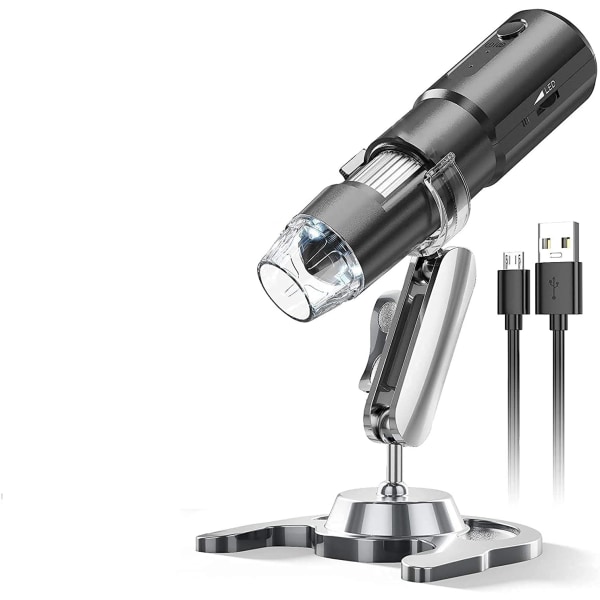 WiFi USB-digitalmikroskop, 1080P HD 2MP-kamera, 50x till 1000x