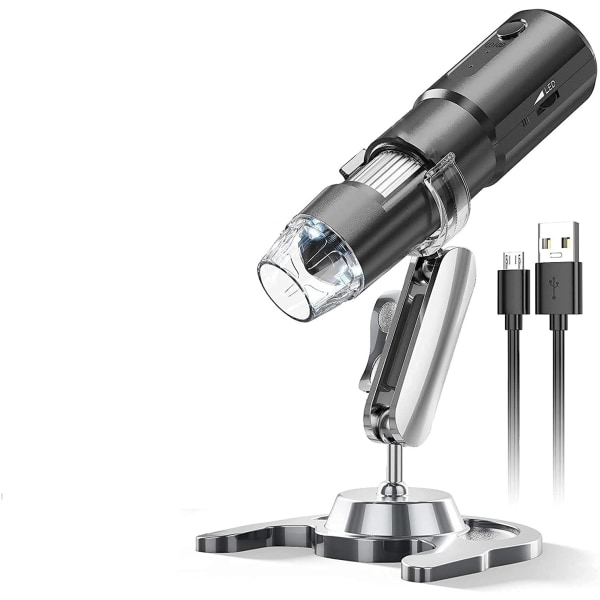WiFi USB digitalt mikroskop, 1080P HD 2MP kamera, 50x till 1000x