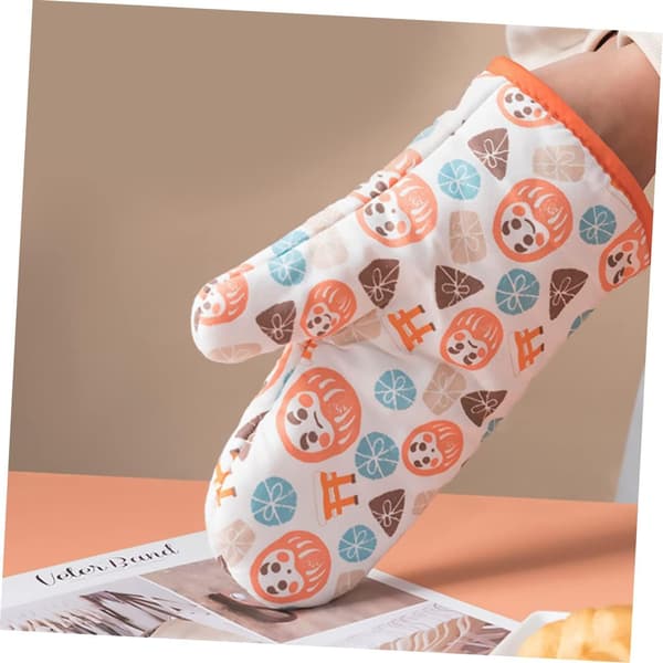 1 Par Orange Isolerende Handsker Bagehandsker Ovn Handske Silikon
