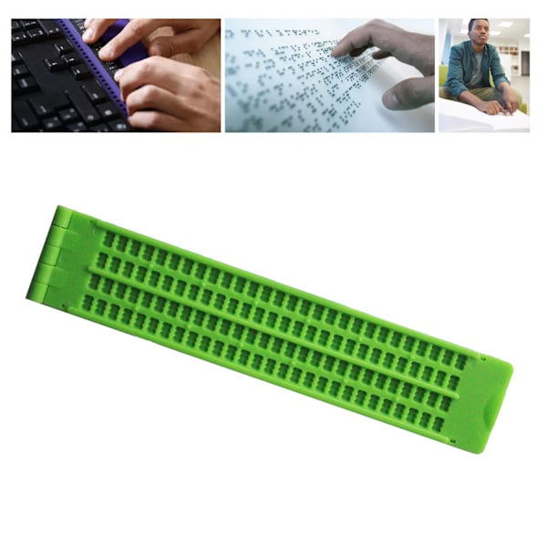 4-rads 28-cells Braille Skrivtavla i Plast Lärande Verktyg med Penna Övning för Synskadade