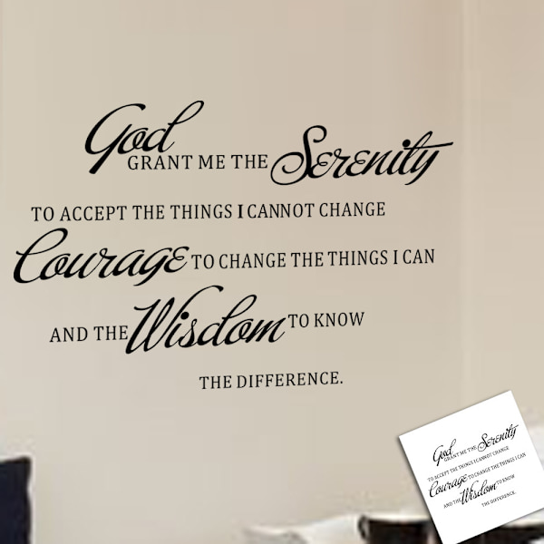 Grant ME The Serenity Prayer Raamatun Lainaus Vinyyli Seinätarra