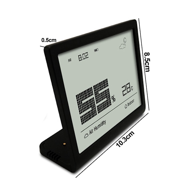 Digital Hygrometer med minimalistisk design, stor LCD-skärm för enkel avläsning från alla avstånd