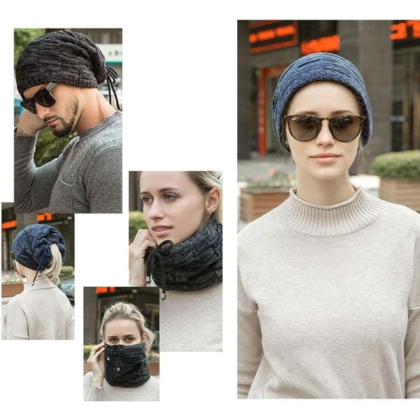 Hestsvansmössa Dreadlockmössa Stickad Sling Scarf Halsskydd