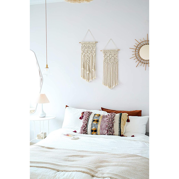 Macrame vävd väggbonad Boho Home Chic Bohemian geometrisk konst