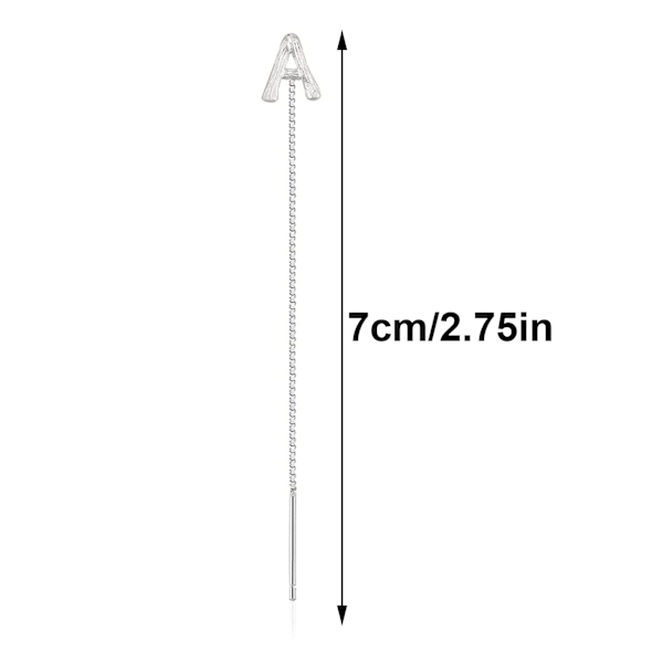 Skinnende alfabet-øreringer, 1 par alfabet-øreringer for kvinner, 26 bokstav-tassel-kjede-øreringer (1 par P)