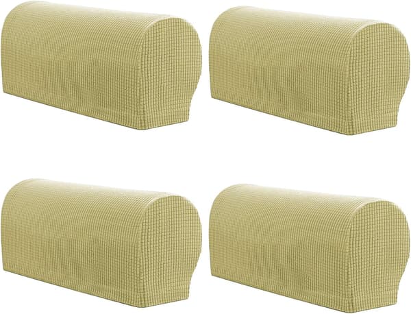 (Ljusgul) Armstödsöverdrag, Set med 4 Stretch Fåtöljöverdrag