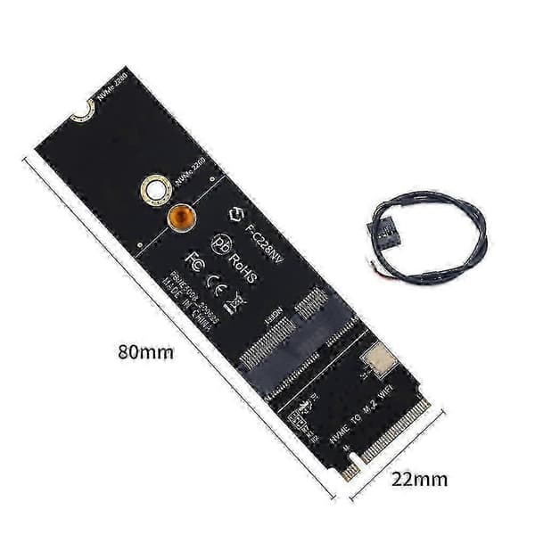 Trådlös M.2 A+E Key-kortplats till M.2 M Key Wifi Bluetooth-adapter för AX200 9260 Bcm94352Z-kort NVMe PC