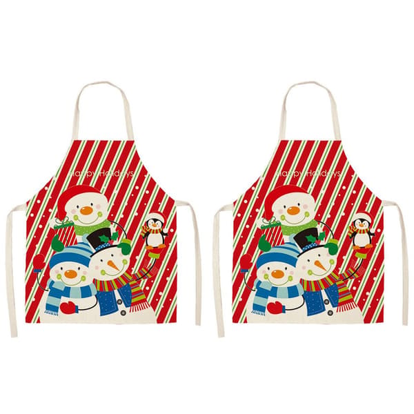 Julserie med tecknade figurer tryckt förkläde hushåll bomull och linneförkläde style3