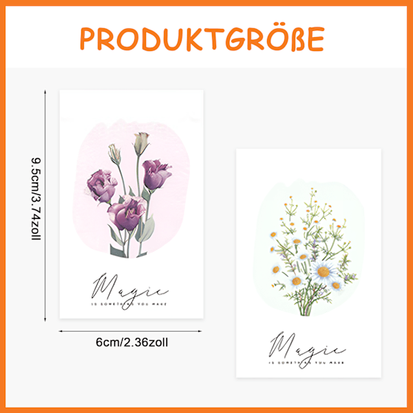 45 stk Små Ferske Blomster og Plante Hilsenskort