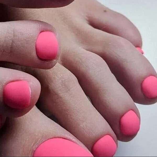 Mode matt falska tånaglar Fot falska naglar cover Aryclic Square Daily Party Date Clip Tryck på tånaglar för kvinnor och flickor (24 st)