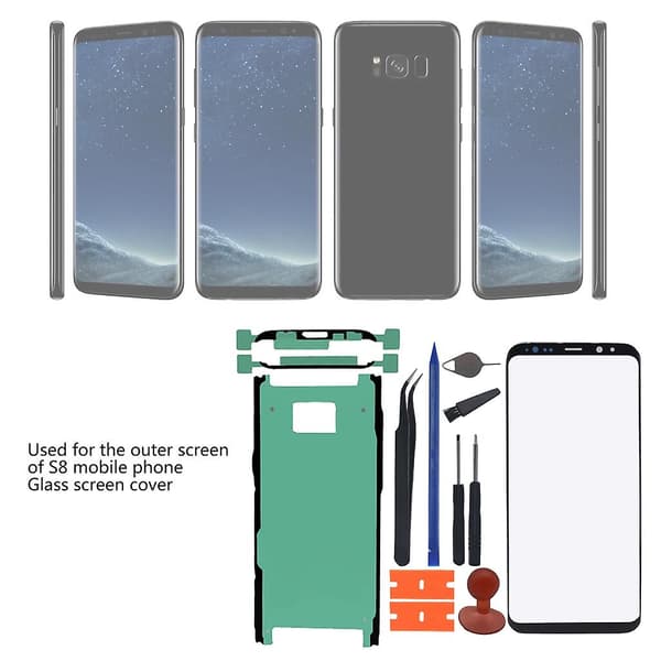 Erstatningsglass for skjerm, frontglass, reparasjonssett S8 PLUS