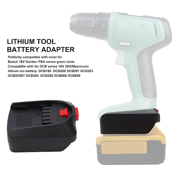 Litiumbatteriadapter Konverterar 20V DCB-serien till för Bosch 18V PBA Power Pack-tillbehör