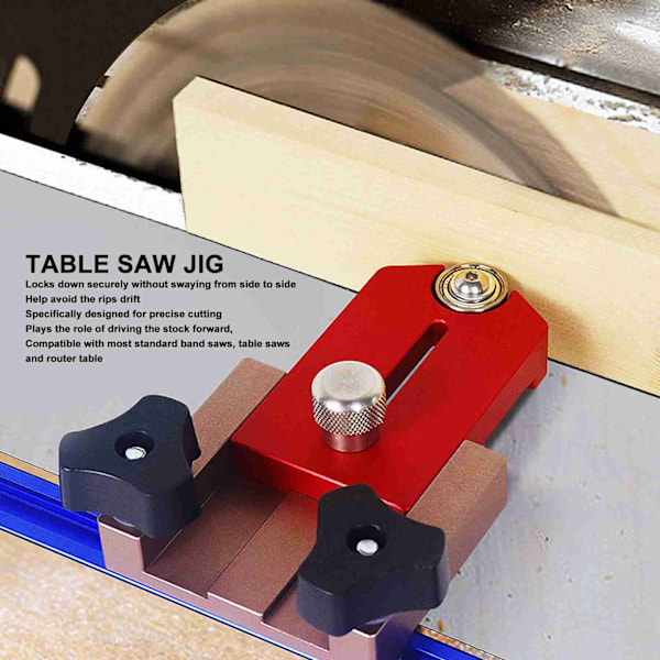 Snickeri bordsåg jigg aluminiumlegering fräs bord bandsåg jigg guide för upprepa smala remsor skär