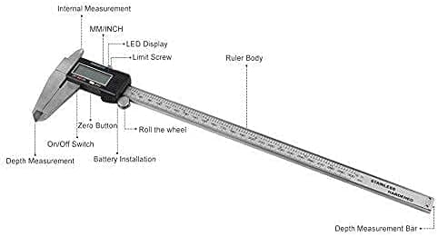 Digital Micrometers Ltd Digital Skydelære 300mm 30,5cm Stort LCD Display Etui Inkluderet