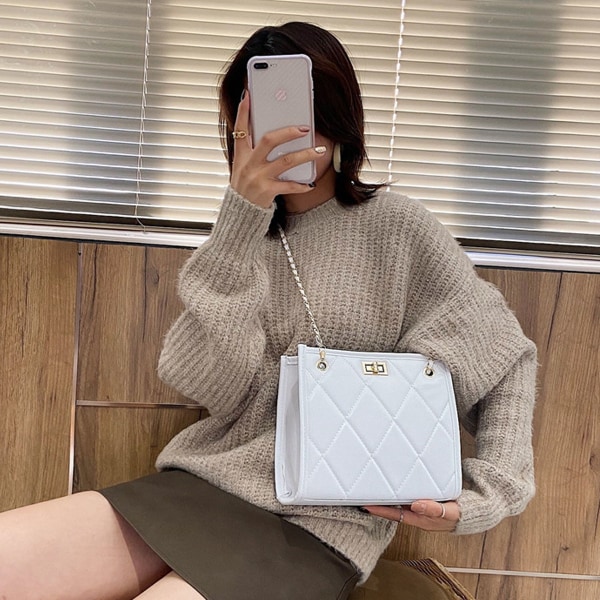 Snygg handväska, dam crossbody väska, konstläder