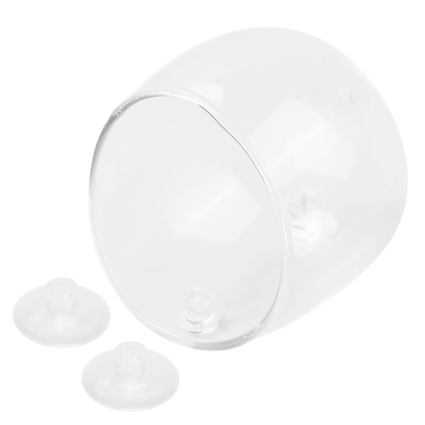 Akvarium Plante Kop Mini Glas Planteavl Landskabspot med 2 Sugkopper til Fiskekum Plante