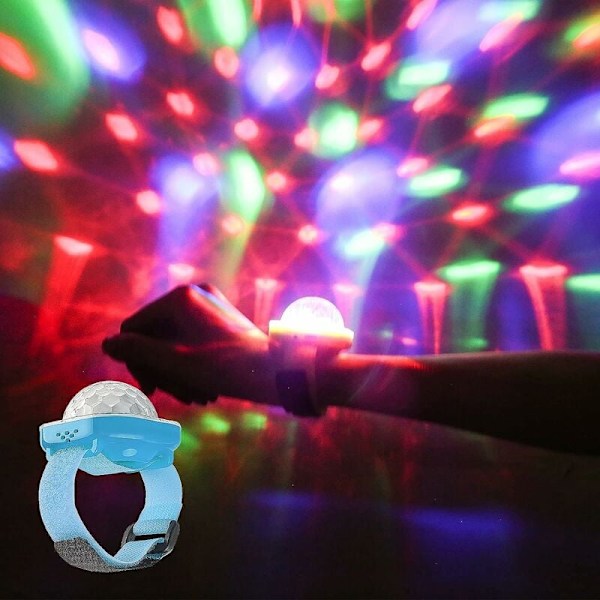 Festlig Atmosfärslampa, Bärbar Diskokulelampa, Röststyrning & Portabla Mini LED Armband, Starkt Ljus Trots Liten Storlek, För Födelsedagsdans